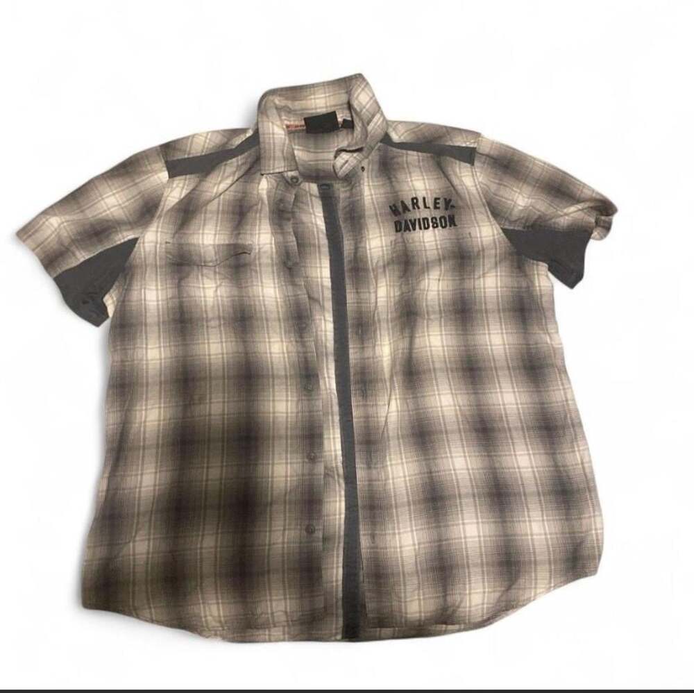 Harley-Davidson MotorClothes Plaid Short Sleeve Button Down Shirt XL